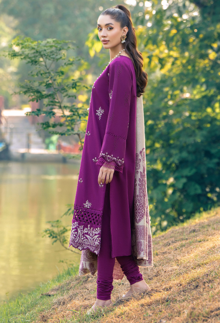 Onora By Humdum Unstitched 3 Piece Emb Khaddar Winter Collection'2024