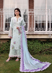 Sardinia Unstitched 3 Piece Emb Lawn Eid Suit-Misty Morning