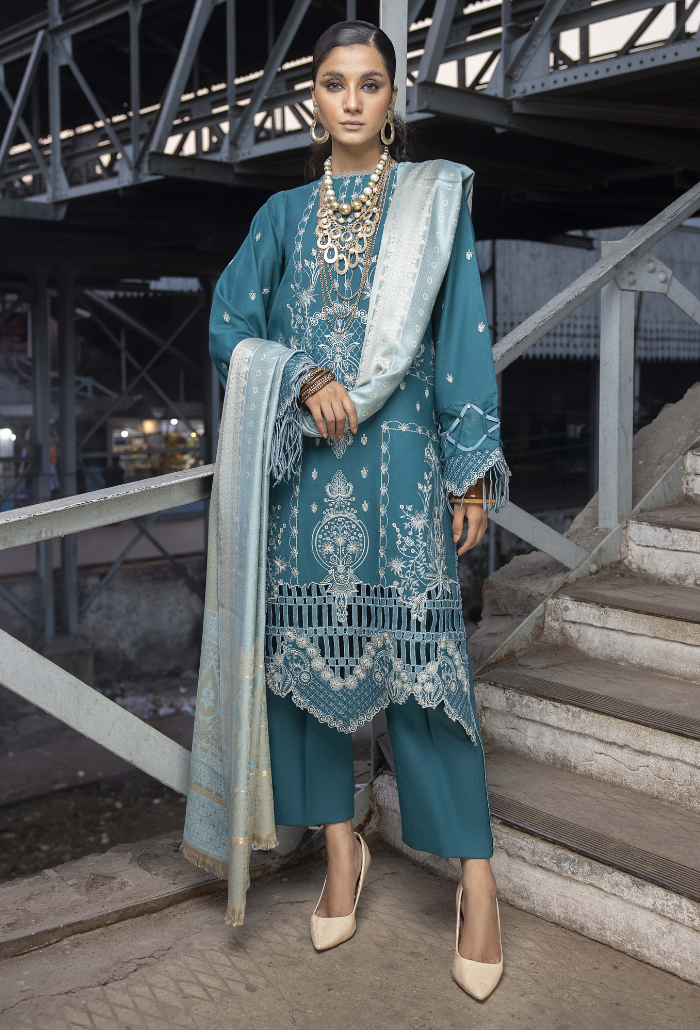 Rahgeer By Humdum Unstitched 3 Piece Emb Wool Winter Collection'2024-D-07