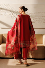 Mistfall By Panache Apparel Stitched 2-3 Piece Emb Cotton Ramadan Edit Suit-Terracotta