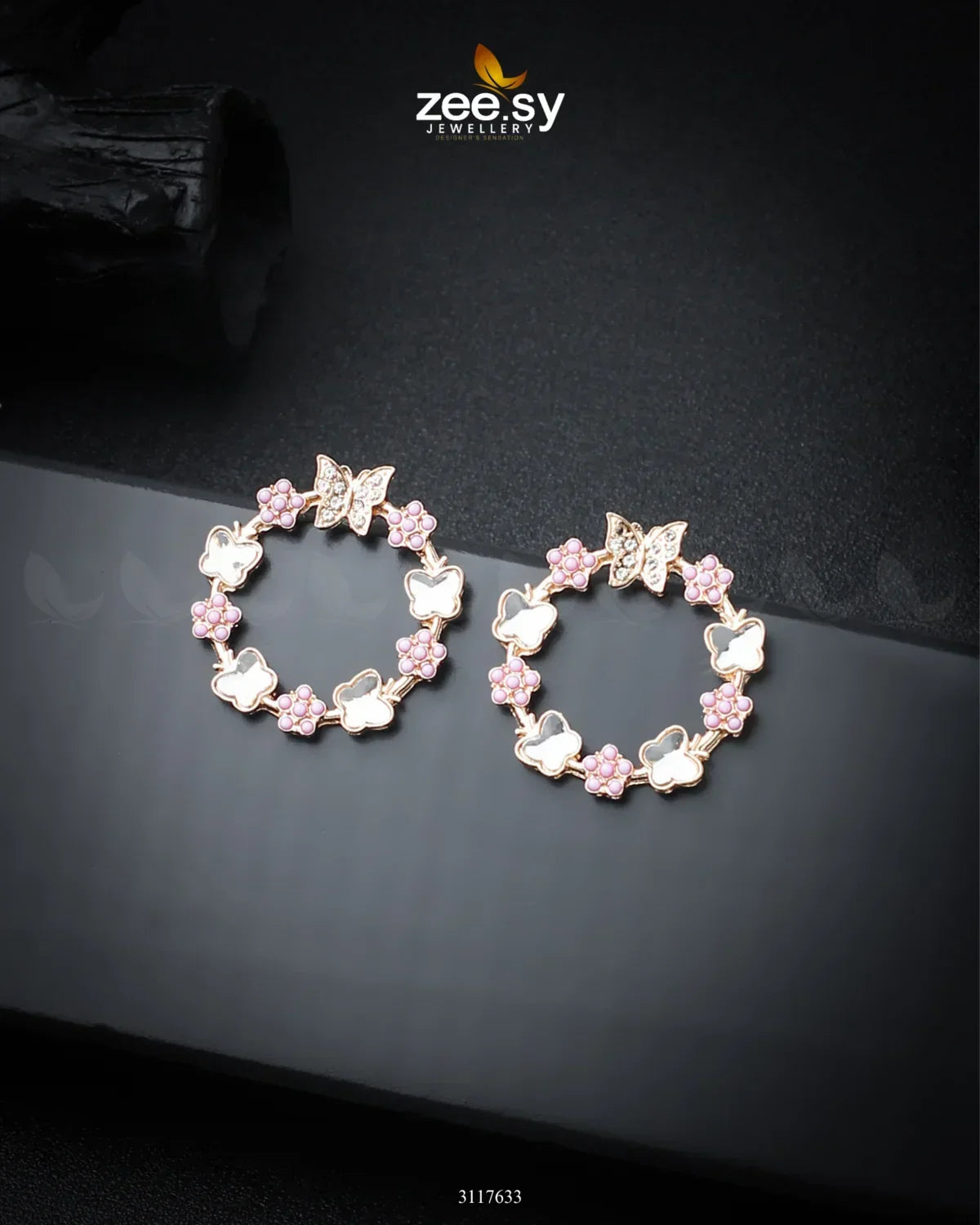 Butterfly Bush Earrings Mint pink - Zeesy Jewellery