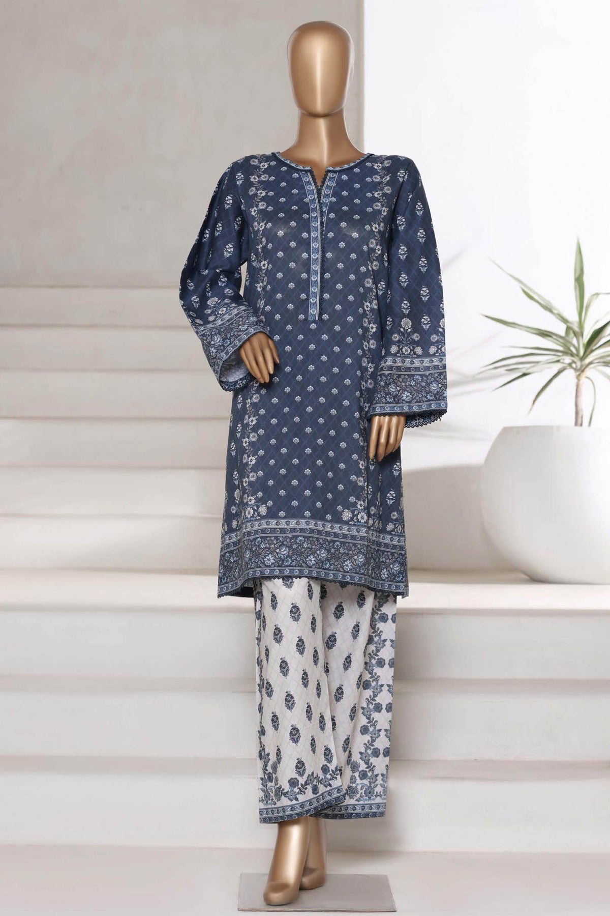 Bin Saeed Stitched 2 Piece Co Ords Cotton Collection'2025-WC-2401-Blue