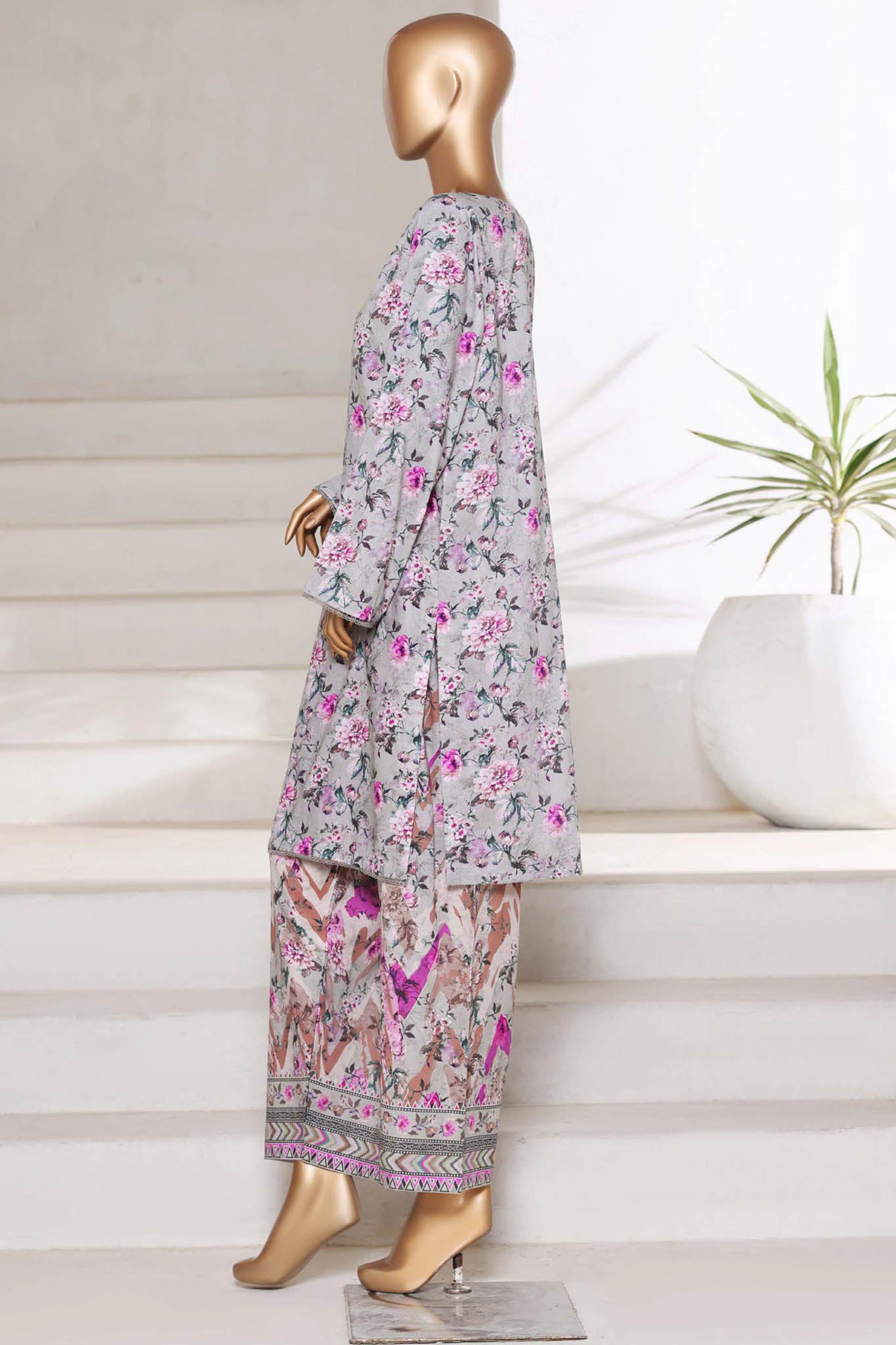 Bin Saeed Stitched 2 Piece Co Ords Cotton Collection'2025-WC-2404-Purple