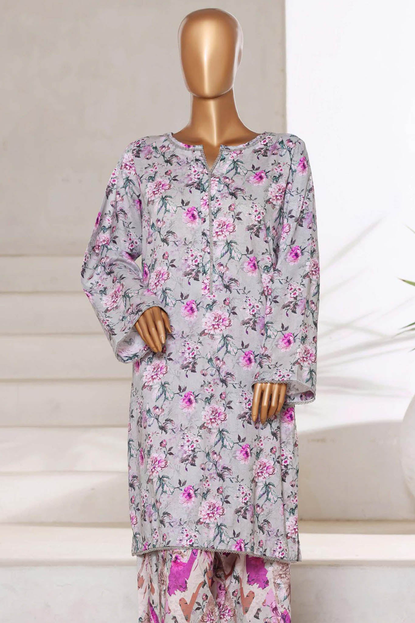 Bin Saeed Stitched 2 Piece Co Ords Cotton Collection'2025-WC-2404-Purple