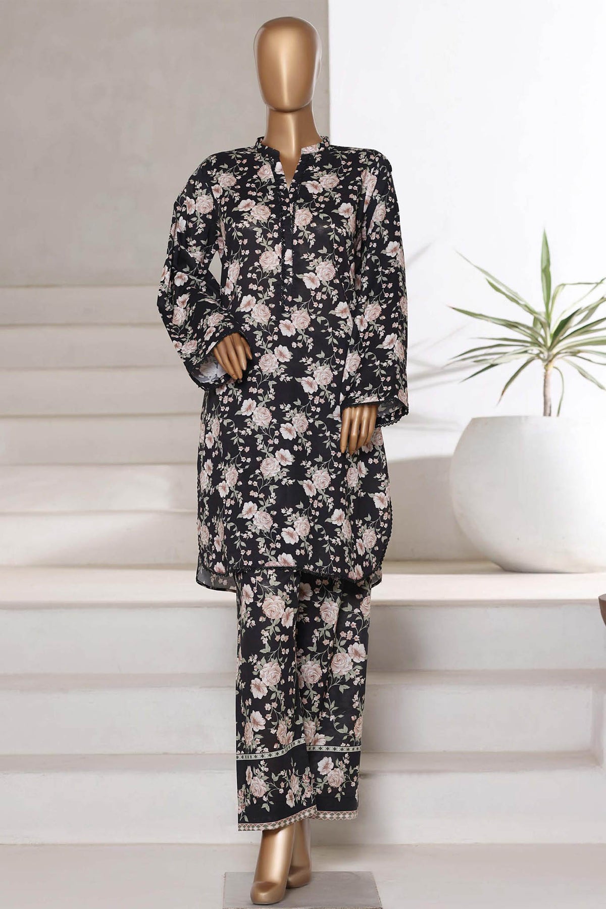 Bin Saeed Stitched 2 Piece Co Ords Cotton Collection'2025-WC-2406-Black