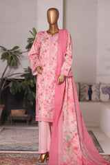 Bin Saeed Stitched 3 Piece Printed Cotton Vol-03 Collection'2025-WC-2426-Pink