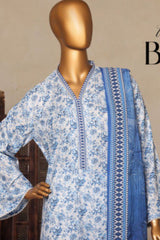 Bin Saeed Stitched 3 Piece Printed Lawn Collection'2025-NSM-2431-Blue