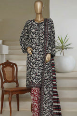 Bin Saeed Stitched 3 Piece Printed Lawn Collection'2025-NSM-2432-Black