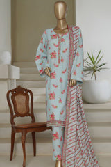 Bin Saeed Stitched 3 Piece Printed Lawn Collection'2025-NSM-2436-Ferozi