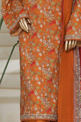 Bin Saeed Stitched 3 Piece Printed Lawn Collection'2025-NSM-2438-Mustard