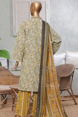 Bin Saeed Stitched 3 Piece Printed Lawn Collection'2025-NSM-2443-Lemon