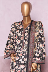 Bin Saeed Stitched 3 Piece Exclusive Printed Khaddar Vol-06 Collection'2025-WK-2446-Black