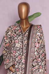 Bin Saeed Stitched 3 Piece Exclusive Printed Khaddar Vol-06 Collection'2025-WK-2450-Black