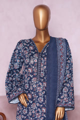 Bin Saeed Stitched 3 Piece Exclusive Printed Khaddar Vol-06 Collection'2025-WK-2455-Blue