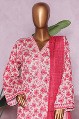 Bin Saeed Stitched 3 Piece Exclusive Printed Khaddar Vol-06 Collection'2025-WK-2456-Pink