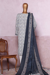 Bin Saeed Stitched 3 Piece Exclusive Printed Khaddar Vol-06 Collection'2025-WK-2457-Gray