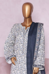 Bin Saeed Stitched 3 Piece Exclusive Printed Khaddar Vol-06 Collection'2025-WK-2457-Gray