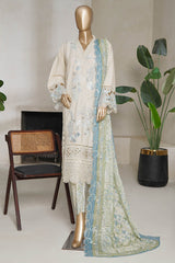 Bin Saeed Stitched 3 Piece Luxury Plain Cotton With Emb Printed Back Collection'2025-NSM-2476-Skin
