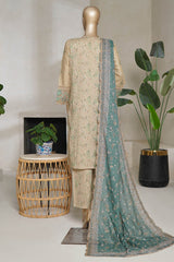Bin Saeed Stitched 3 Piece Luxury Plain Cotton With Emb Printed Back Collection'2025-NSM-2477-Skin