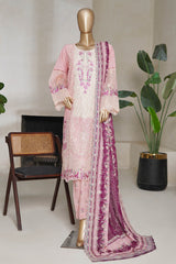 Bin Saeed Stitched 3 Piece Luxury Plain Cotton With Emb Printed Back Collection'2025-NSM-2478-Pink