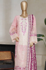 Bin Saeed Stitched 3 Piece Luxury Plain Cotton With Emb Printed Back Collection'2025-NSM-2478-Pink