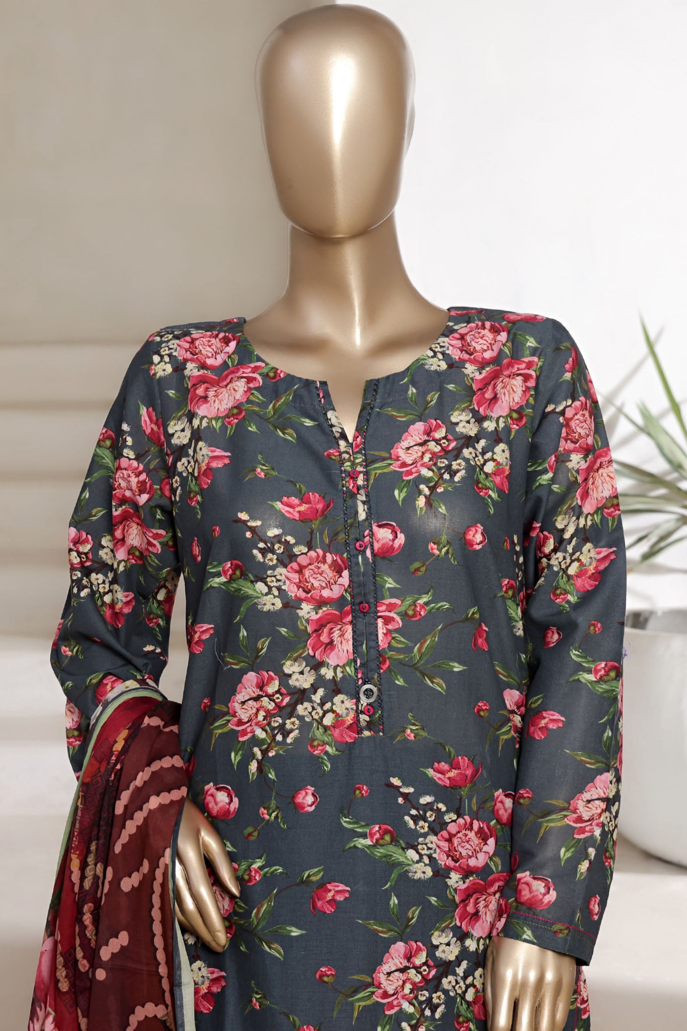Sada Bahar Stitched 3 Piece Printed Cambric Vol-01 Collection'2025-247-GREY