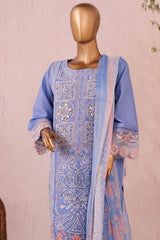 Bin Saeed Stitched 3 Piece Luxury Plain Cotton Collection'2025-LF-2483-Ferozi