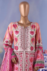 Bin Saeed Stitched 3 Piece Exclusive Printed Cotton Vol-04 Collection'2025-WC-2488-Pink