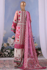Bin Saeed Stitched 3 Piece Exclusive Printed Cotton Vol-04 Collection'2025-WC-2488-Pink