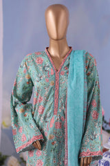 Bin Saeed Stitched 3 Piece Exclusive Printed Cotton Vol-04 Collection'2025-WC-2489-Green