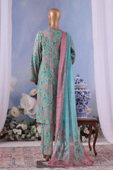 Bin Saeed Stitched 3 Piece Exclusive Printed Cotton Vol-04 Collection'2025-WC-2489-Green