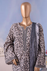 Bin Saeed Stitched 3 Piece Exclusive Printed Cotton Vol-04 Collection'2025-WC-2492-Gray
