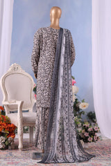 Bin Saeed Stitched 3 Piece Exclusive Printed Cotton Vol-04 Collection'2025-WC-2492-Gray