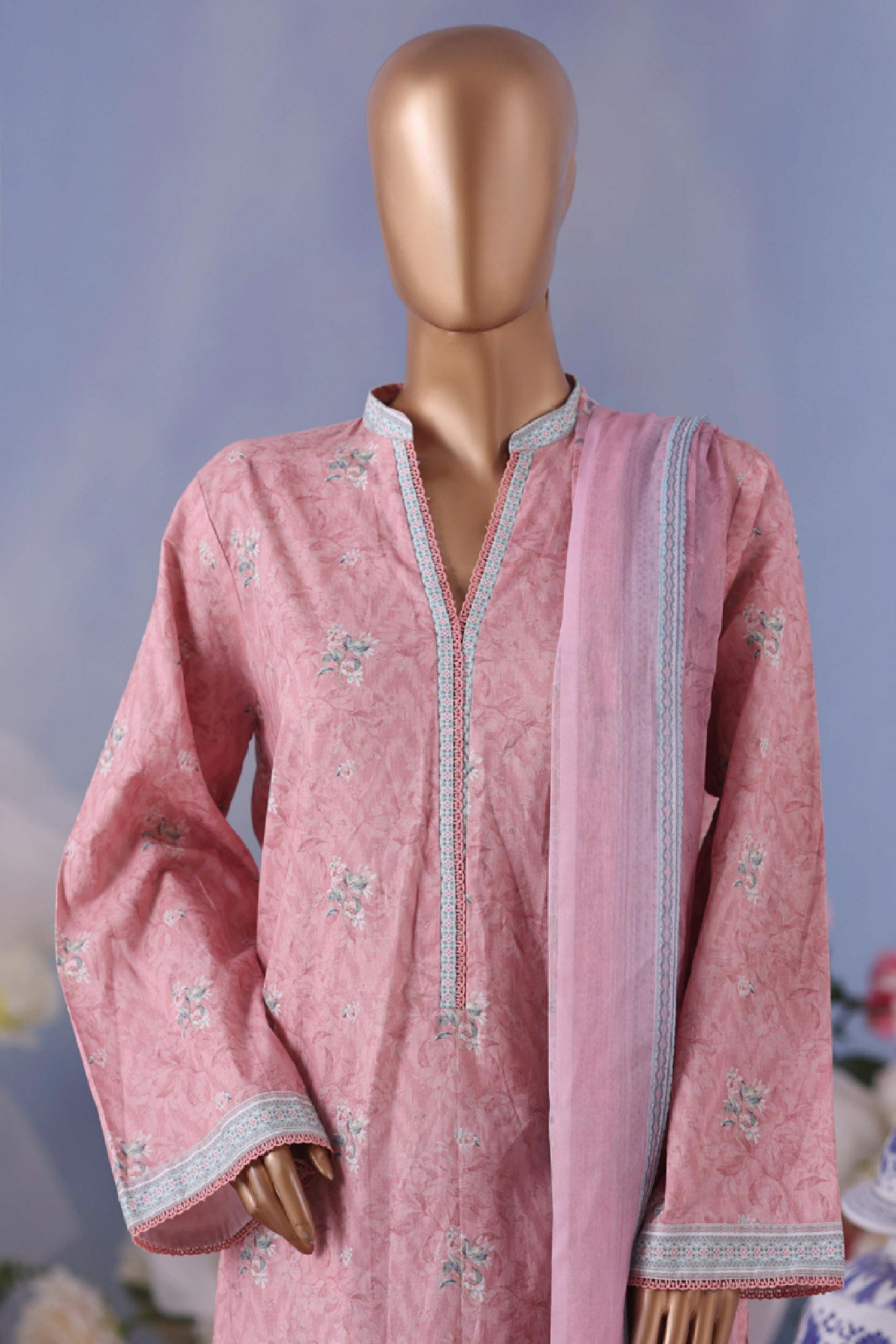 Bin Saeed Stitched 3 Piece Exclusive Printed Cotton Vol-04 Collection'2025-WC-2494-Pink