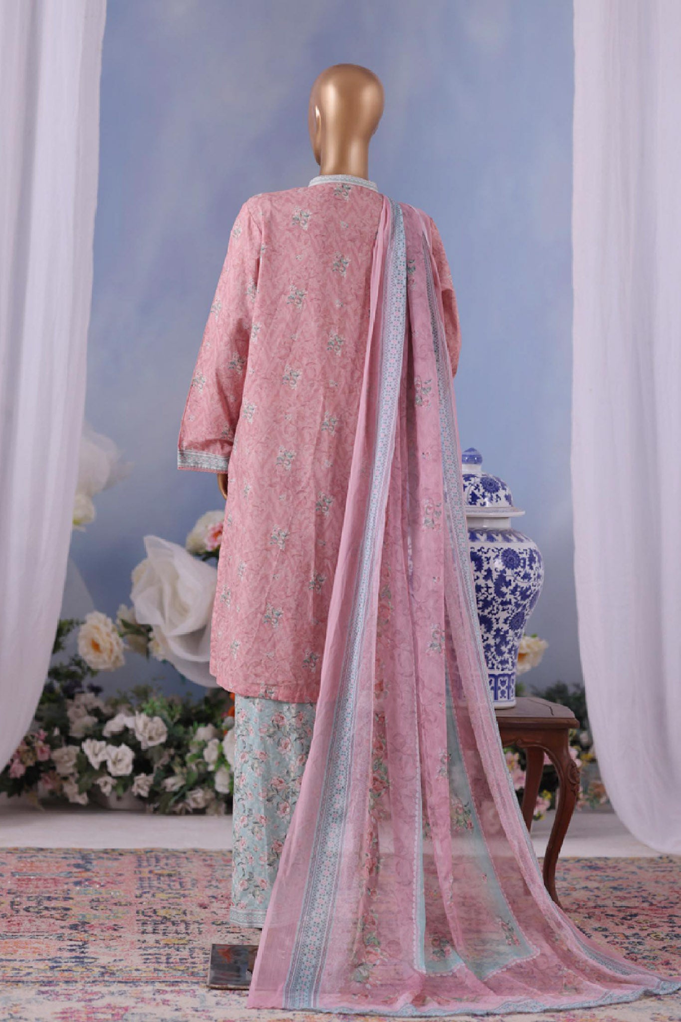 Bin Saeed Stitched 3 Piece Exclusive Printed Cotton Vol-04 Collection'2025-WC-2494-Pink