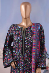 Bin Saeed Stitched 3 Piece Exclusive Printed Cotton Vol-04 Collection'2025-WC-2495-Black