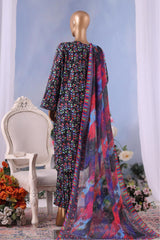 Bin Saeed Stitched 3 Piece Exclusive Printed Cotton Vol-04 Collection'2025-WC-2495-Black