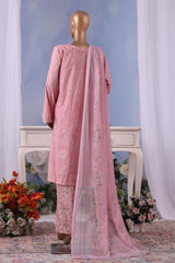 Bin Saeed Stitched 3 Piece Exclusive Printed Cotton Vol-04 Collection'2025-WC-2496-Pink