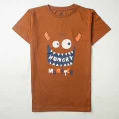 Kjunction Boys Half Sleeves-Printed T-Shirt (Hungry)