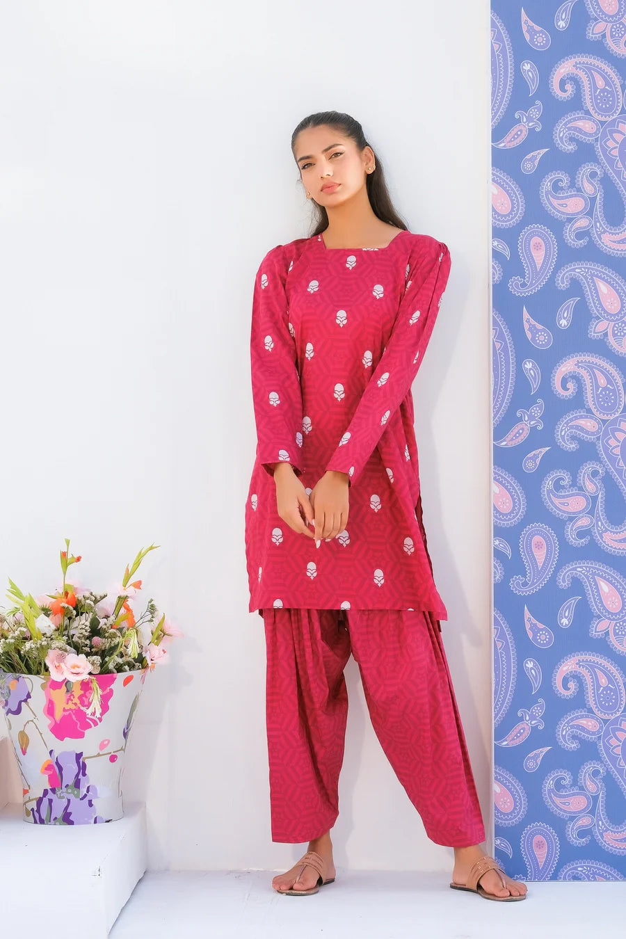Dhaga Stitched 2 Piece Lawn Collection'2025-Matching separate 0024
