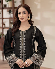 Flutterby Stitched 2 Piece Cotton Satin Winter Collection'2025-Eden-bk