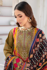 Saira Bano By Humdum Unstitched 3 Piece Emb Lawn Collection'2024