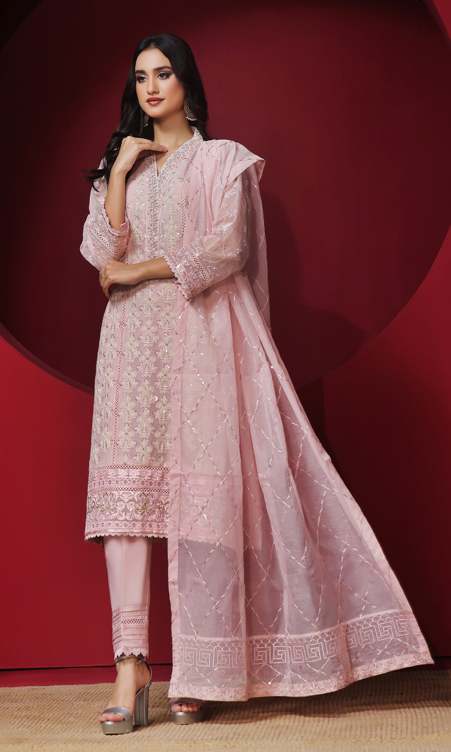 Shamooz Stitched 3 Piece Formals Collection'2025-Daisy Pink SEM-0751