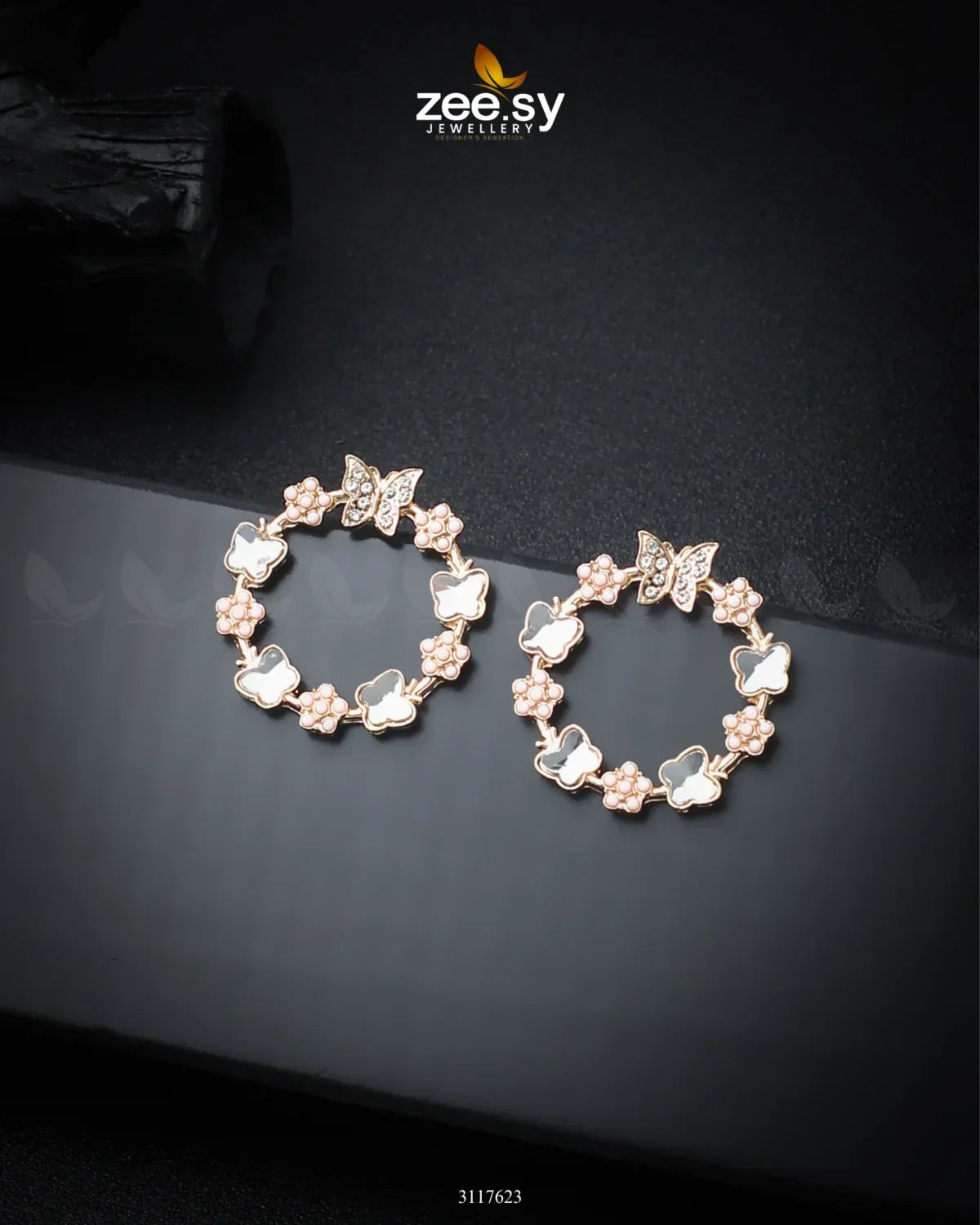 Butterfly Bush Earrings Peach - Zeesy Jewellery