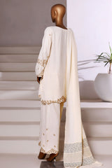 Vybe By Sada Bahar Sititched Co-Ords With Dhanak Shawl Collection'2025-MED-251-Cream