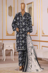 Bin Saeed Stitched 3 Piece Exclusive Printed Khaddar Vol-09 Collection'2025-WK-2514-Black