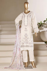 Sada Bahar Stitched 3 Piece Luxury Emb Festive Vol-06 Suit-LEL6-MK-2514-White
