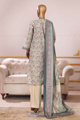 Bin Saeed Stitched 3 Piece Exclusive Printed Khaddar Vol-09 Collection'2025-WK-2518-Cream
