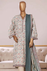 Bin Saeed Stitched 3 Piece Exclusive Printed Khaddar Vol-09 Collection'2025-WK-2518-Cream