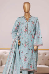 Bin Saeed Stitched 3 Piece Exclusive Printed Khaddar Vol-09 Collection'2025-WK-2519-Ferozi